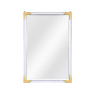 Plata Import Malik Acrylic Gold Rectangular Wall Mirror