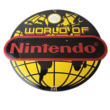 Vintage Nintendo World Seal Quality Porcelain Sign - Official Logo Sign