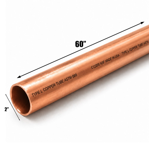 2" Type L Copper Pipe | Custom Cut Lengths | Plumbing, Water Supply, HVAC