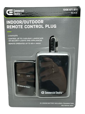 Indoor/Outdoor Remote Control Plug Commercial Electric 1006871977 NEW