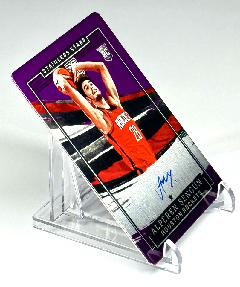 2021-22 Panini Impeccable Stainless Stars Autograph Purple Alperen Sengun RC /49 - Image 2 of 4