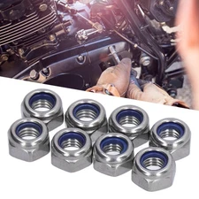 100Pcs Nylon Insert Lock Nut Locknut Stainless Steel Fastener Set Kit