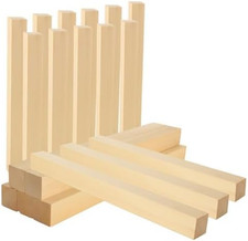 20 Pack Unfinished Basswood Carving Blocks, 12X1X1 Inch Unfinished Bass Wood