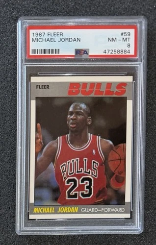 1987 Fleer Basketball - #59 Michael Jordan - PSA 8