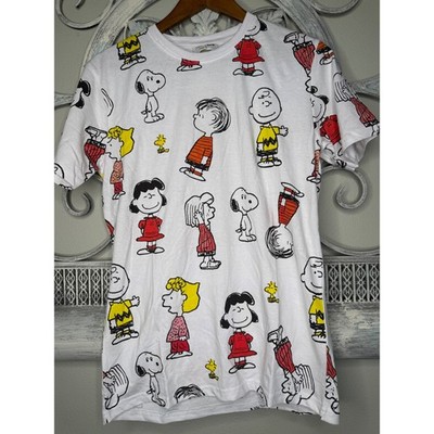 Lacoste x Peanuts Snoopy Charlie Brown All Over Print T-Shirt White Mens Medium