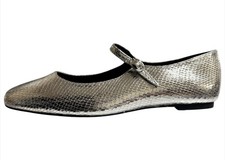 BNWT M&S Women's Standard Fit Silver Metallic Flat Ballerina Shoes-Various Sizes