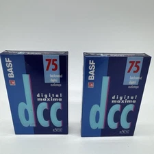 (2) BASF Digital Maxima 75 DCC Digital Compact Cassette Backcoated New Sealed