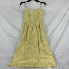 Gap Small Yellow Striped Scoop Neck Dipped Waist Midi Dress - Brand New