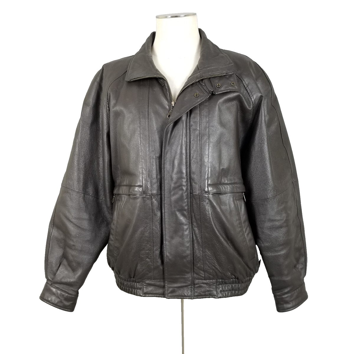 David Taylor Jacket Mens Large Genuine Leather Full Zip Pockets