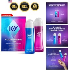 Yours  Mine Personal Lubricant for Couples, Sensorial Couples Lube, 2 x 1.69...