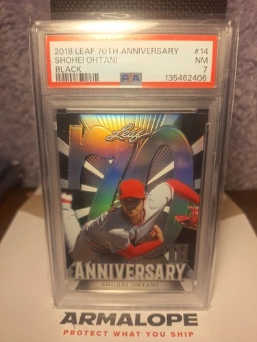 2018 Leaf 70th Anniversary Shohei Ohtani RC BLACK /15 #L70-14 PSA 7