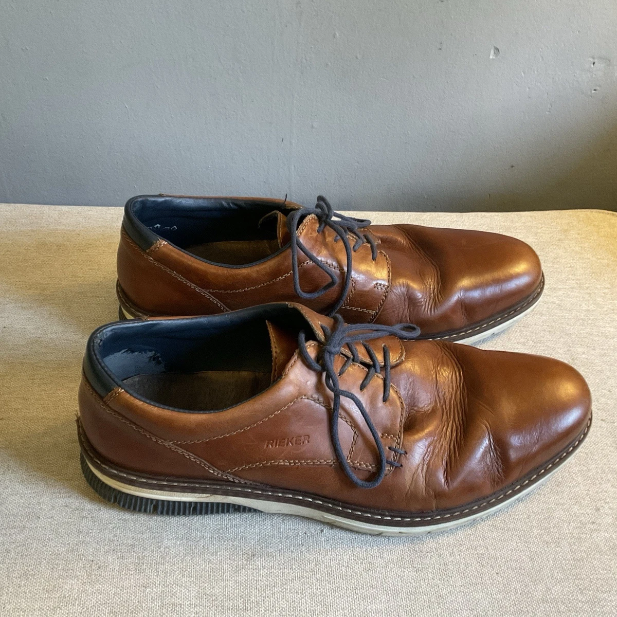 Rieker Mens Brown Leather Lace Up Dress Shoes Comfortable Casual Walking Men main image 2