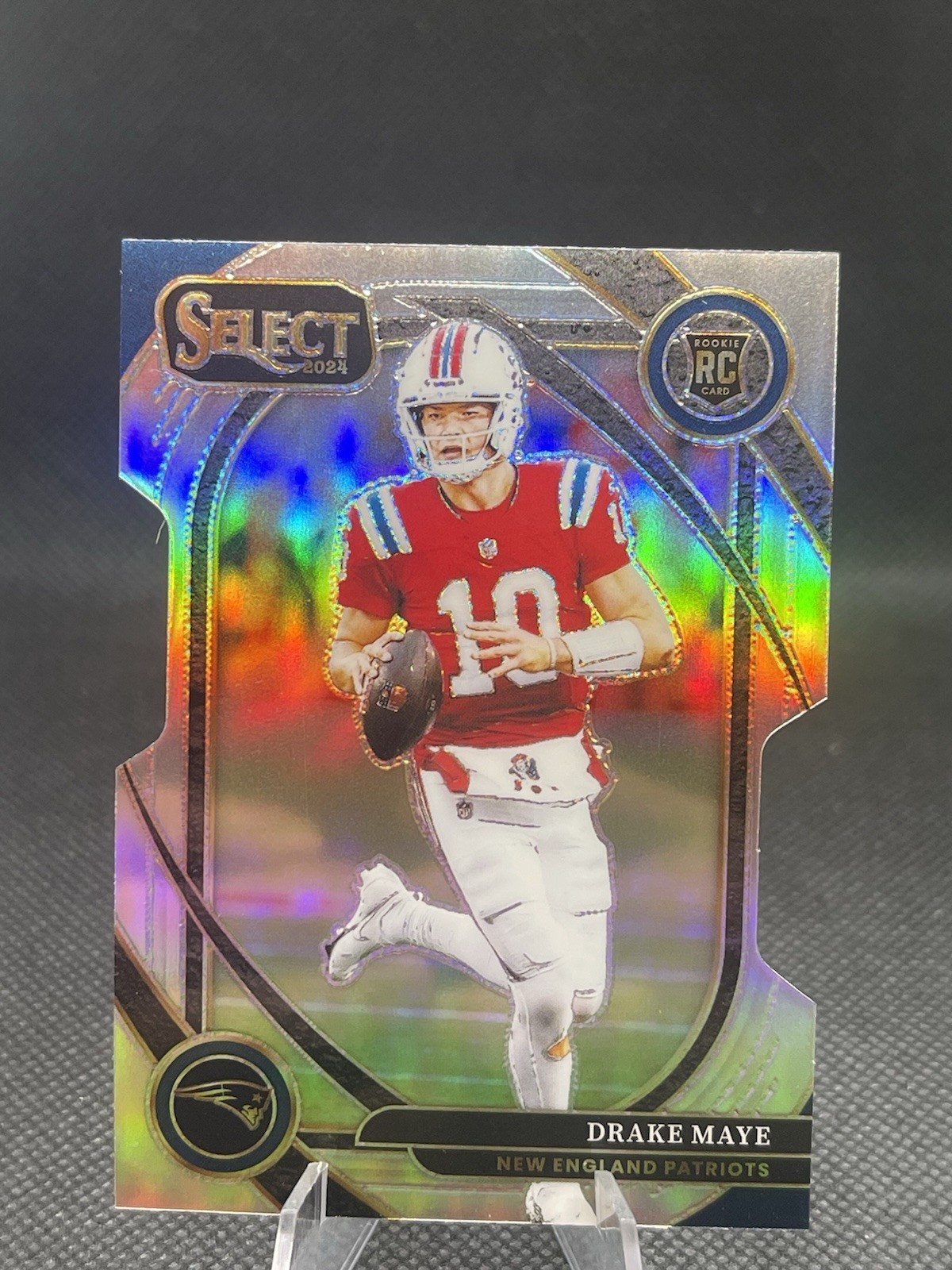 2024 Panini Select - Club Level Drake Maye #218 Silver Prizm Die-Cut (RC)