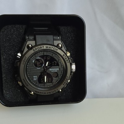 Samoa Sport Men's Analog-Digital Quartz Watch Day/Date Alarm 30M Black Strap