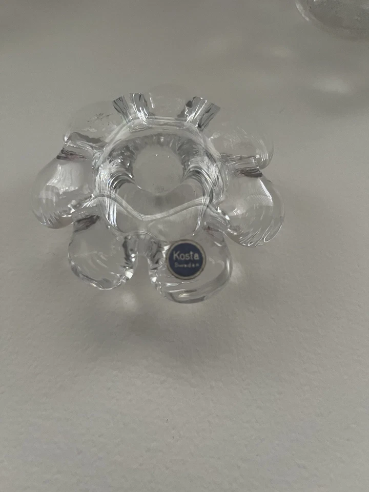 Rare Fabulous Vintage Retro 70s KOSTA ‘Krinolin’ Two Pairs Candle Holders Sweden - image 4 of 4