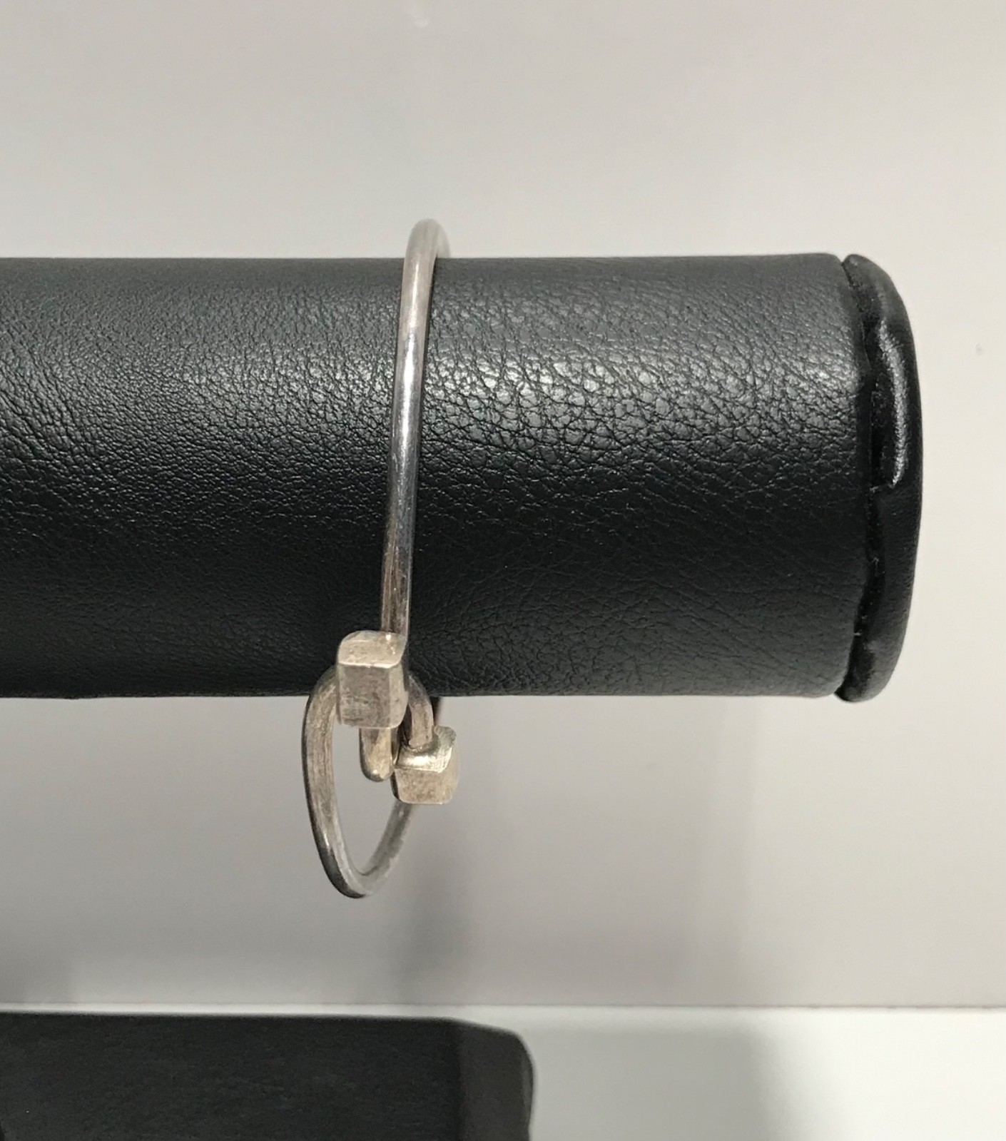 Vintage Sterling Silver Interlocking Cube End Ban… - image 1