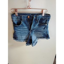 Kendall Kylie The Icon Short Medium Wash Denim Cut Off Jean Shorts Size 3/26