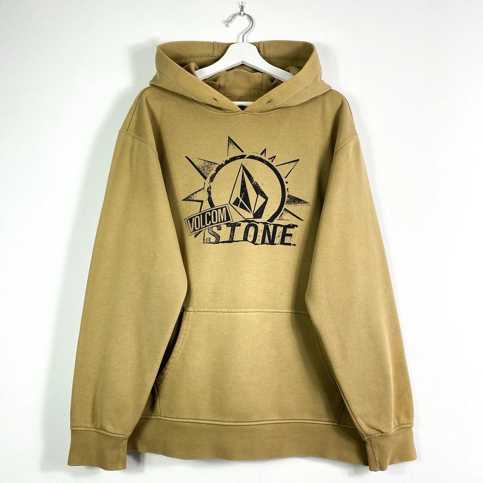 Volcom Hoodie Kapuzenpullover Herren Kapuzensweater Kapuzenpulli Gr.L Beige - Bild 2 von 4