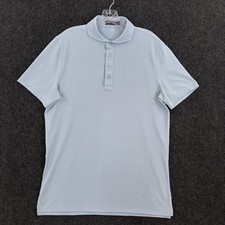 G/FORE Rib Gusset Tech Polo Shirt Men's Medium Light Blue Performance Stretch