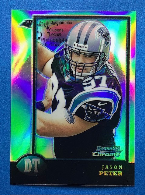 1998 Bowman Chrome Refractor #18 Jason Peter RC Rookie - Panthers Cornhuskers