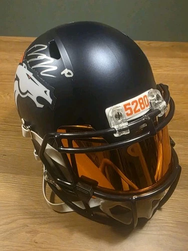 Bo Nix Autographed Denver Broncos Full Size Speed Helmet w/ Orange Visor