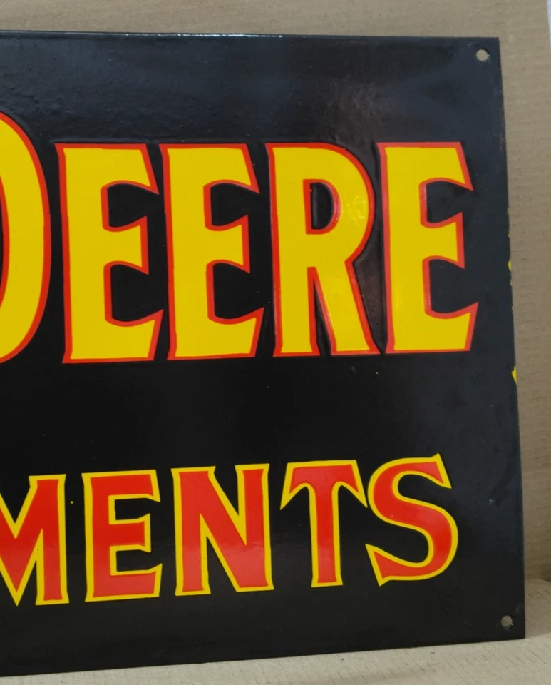 John Deere Farm Implements Porcelain Enamel Sign 36 x 15 Inches 1 Sided - Image 4 of 4