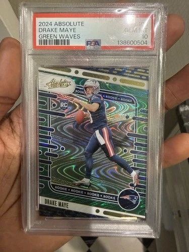 2024 Panini Absolute Drake Maye Green Waves SSP /50 RC PSA 10