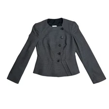 ARMANI COLLEZIONI XS/S Black Micro-Check Asymmetrical Button Jacket – 2012