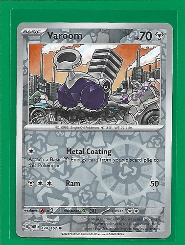 Pokémon TCG SV-Twilight Masquerade Varoom #124/167 Common Reverse Holo - Picture 1 of 2