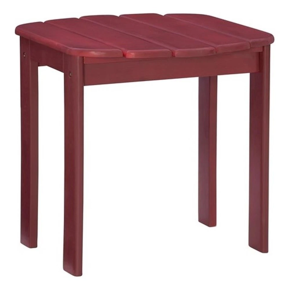 Mesa auxiliar Riverbay Furniture madera de transición exterior Adirondack en rojo Foto 2 de 4