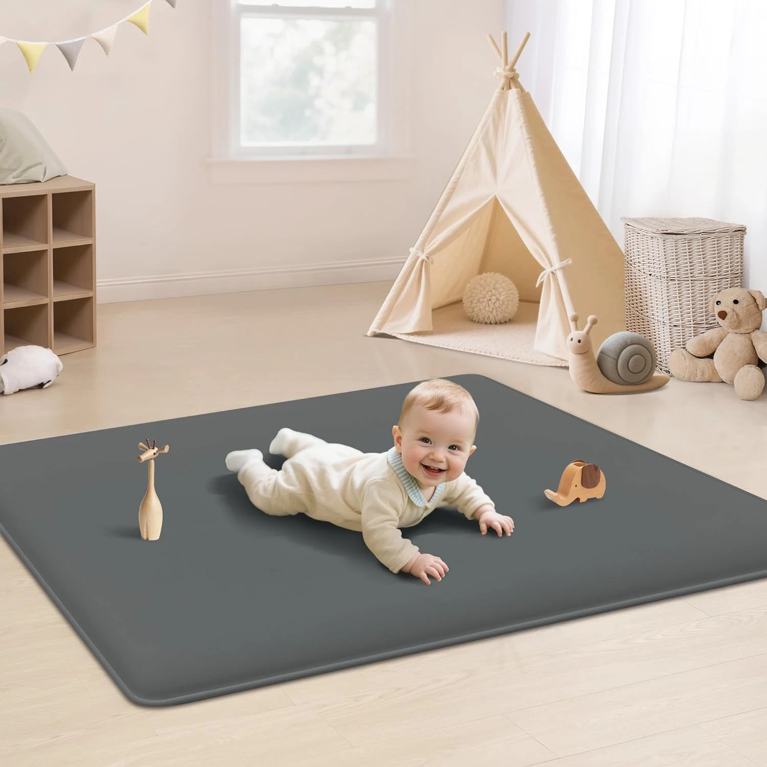 Thick 1.3" Baby Play Mat - Soft Foam Tummy Time Rug for Infants & Toddlers
Opens in a new window or