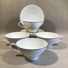 PV06121 Vintage Rosenthal #3455 BETTINA PLATINUM BAND - Cup & Saucer (x4)