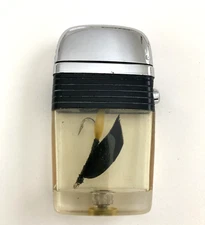 Scripto VU Vintage Lighter Fishing Fly Fish with Black Band