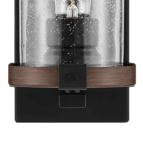 Hampton Bay Richland 1-Light Dark Bronze Wall Sconce Clear Seedy Glass - Picture 5 of 7