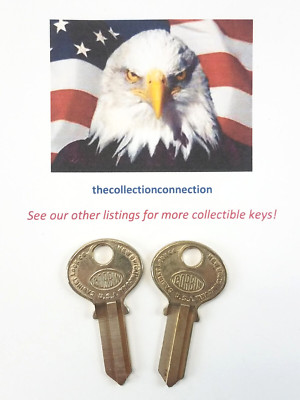 2 Vtg Original CORBIN 4193C-AR Key BLANK 1000DA Rare 4 Pin Size Cabinet Padlock