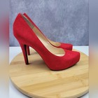 Jessica Simpson Parisah Lipstick  Red Suede Dress Pumps Stiletto Heels Size 9.5M