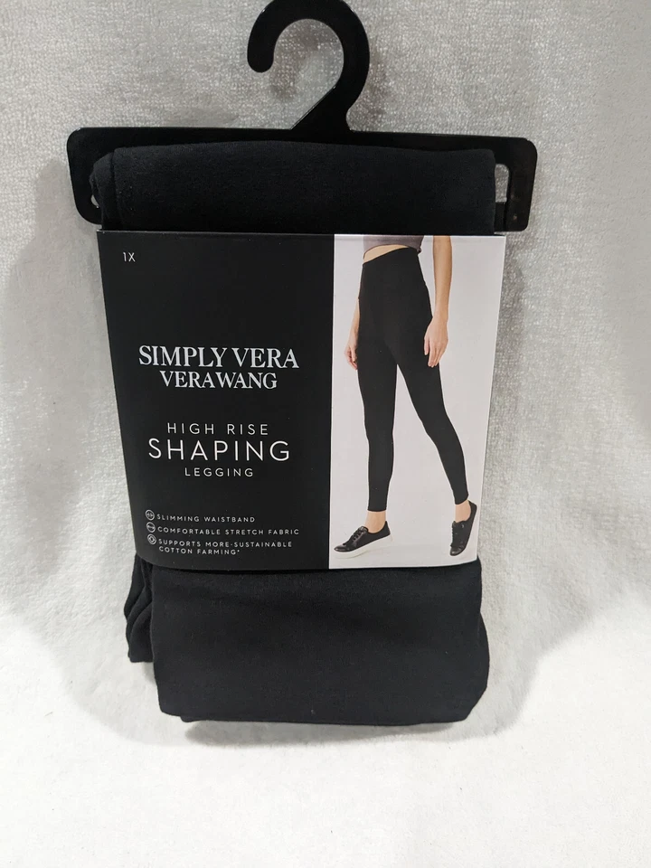 Simply Vera Vera Wang Women's Black High Rise Live-In Shaping Leggings -1X/2X/3X - Image 3 of 4