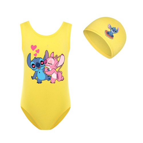 2024 Kids Lilo Stitch Swimwear Swim Set Beach Swimming Surf Suit+Bathing Cap Set - Picture 6 of 9