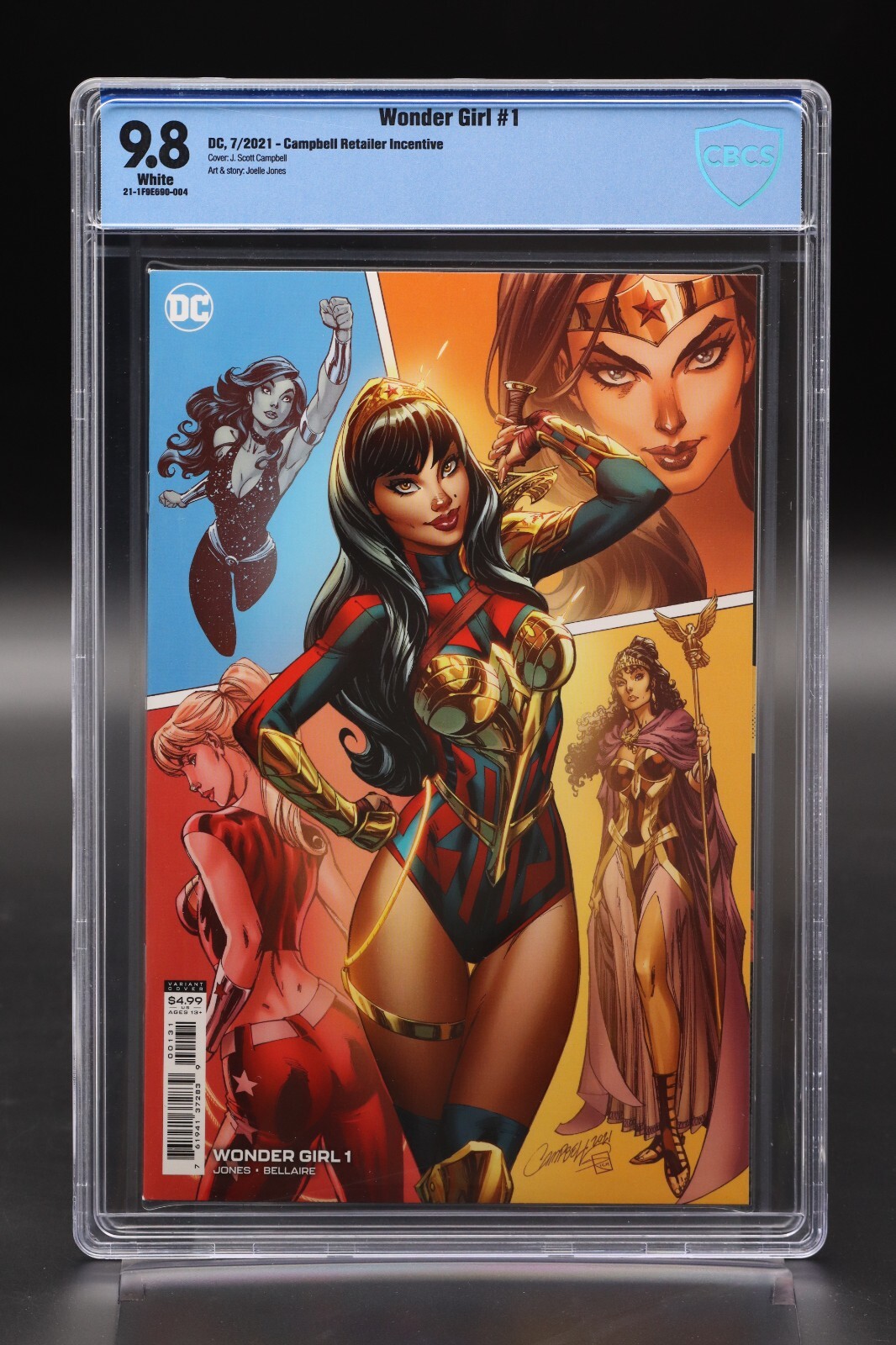 Wonder Girl (2021) #1 J Scott Campbell 1 In 25 Variant CBCS 9.8 Blue Lbl WH Pgs