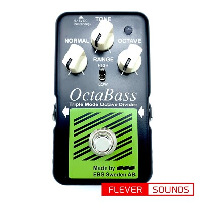 EBS OctaBass BlueLabel Bass Effects Pedal Octaver Triple Mode