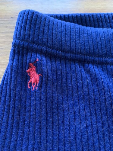 NWT Polo Ralph Lauren Girls Leggings Ribbed Stretch Navy Blue Size S(7) - Picture 2 of 6