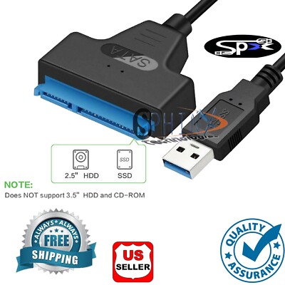 SATA 7+15 Pin 22Pin to USB 3.0 Adapter Cable For 2.5 HDD Laptop Hard Disk Drive 