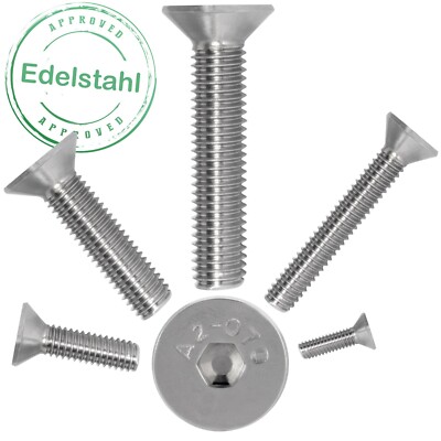 Senkkopfschrauben DIN 7991 M3/M4/M5/M6/M8/M10 Senkschraube Innensechskant V2A A2