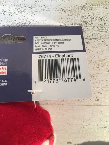 Dima patriótica disfraz republicano orejas de elefante 395 - Imagen 11 de 12