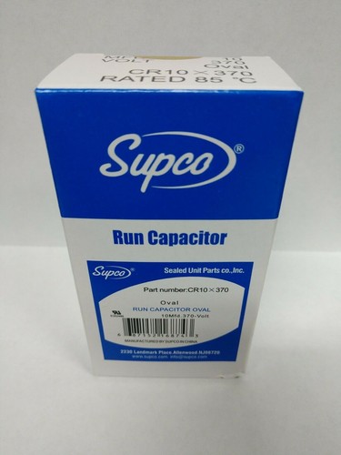 Supco Oval Run Capacitor 10 MFD 370V Volt VAC CR10X370 50/60HZ - Picture 2 of 5
