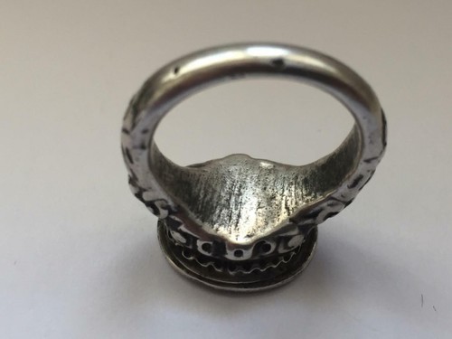 Original 17th Or 18th Century Solid Silver Oval Merchant Seal Crest Ring (Rare) - Picture 8 of 10