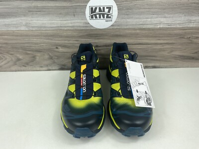 Men's Salomon XT-6 Skyline Carbon Lime Blue Yellow Running (474404