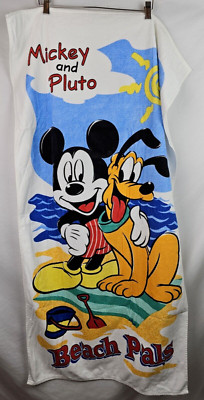 Disney Franco Vintage Beach Towel Mickey & Pluto Beach Pals 50 x 26