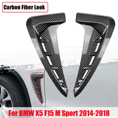 For BMW X5 F15 2014-2018 Carbon Look Side Wing Air Flow Fender Intake Vent Cover
