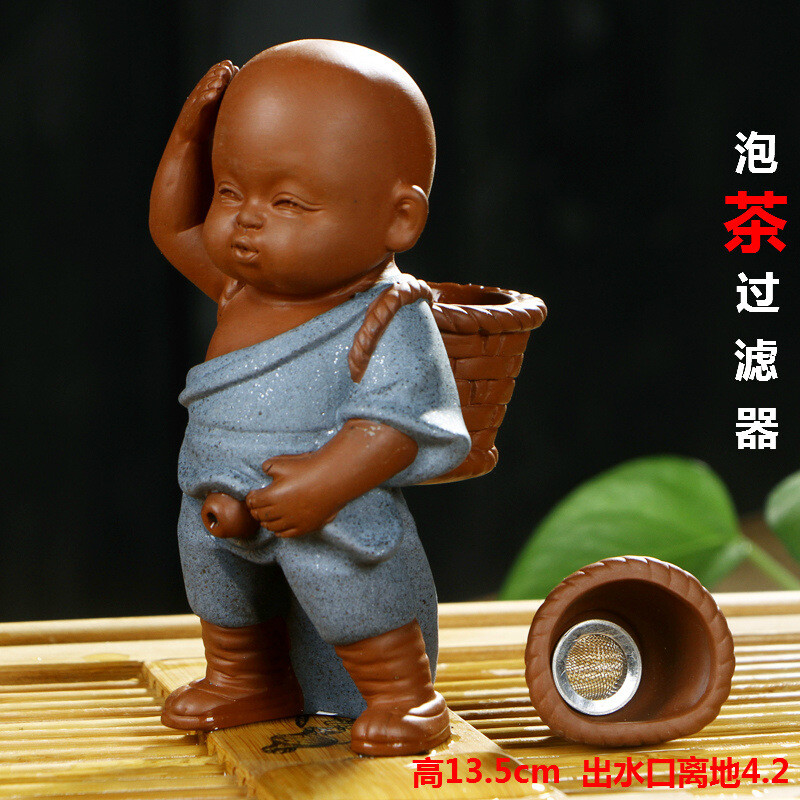 creative tea pet yixing zisha monk pee doll tea strainer boy